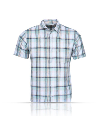 Gents Linen Shirt - Blue Printed
